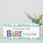 Babysitting coupon (Standing Front)