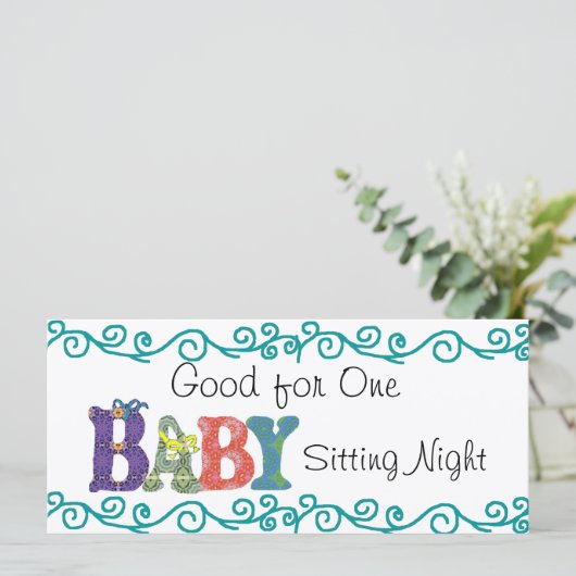 Babysitting coupon (Standing Front)