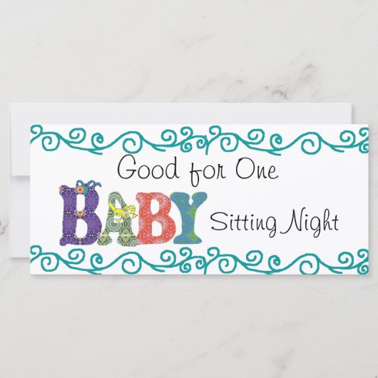 Babysitting coupon (Front)