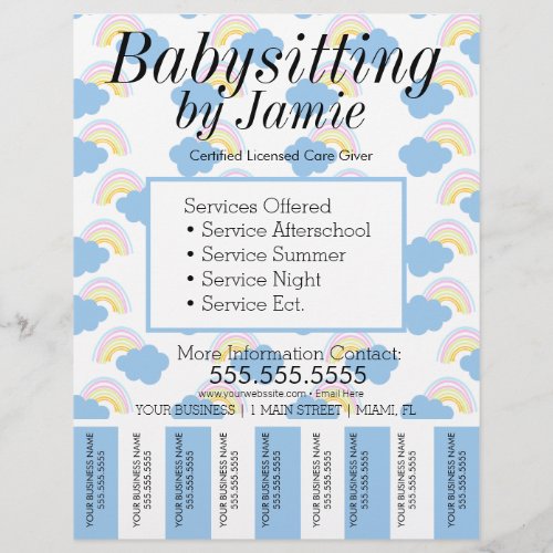 Babysitting Day Care Business Tear Off Strips Flyer