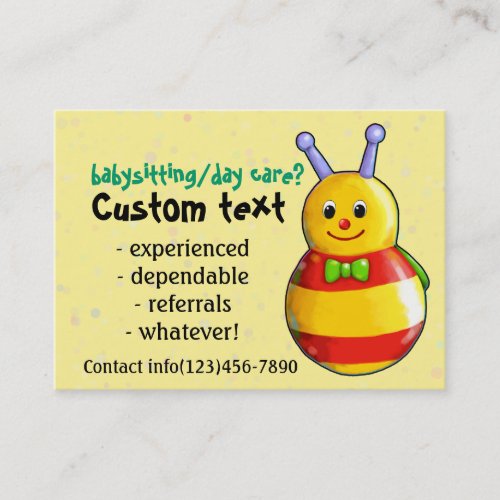 Babysitting Day Care Child Care business card