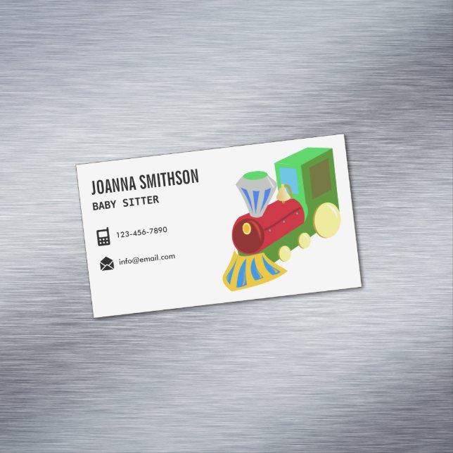 Babysitting Day Care Kindergarten Babysitter Business Card Magnet (In Situ)