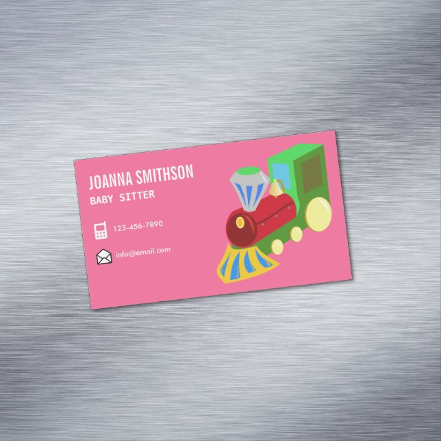 Babysitting Day Care Kindergarten Babysitter Business Card Magnet (In Situ)