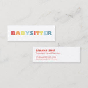 Babysitting Mini Business Card