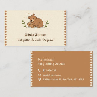 Babysitting Nanny Child Daycare Service Childcare Business Card