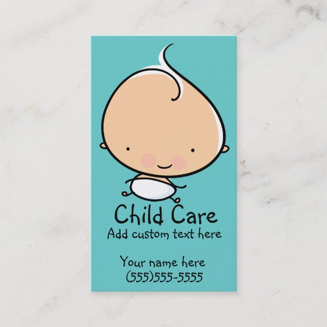 Babysitting or Child care custom business card (Front)