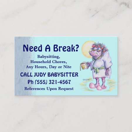 Babysitting Or Household Chores Business Card