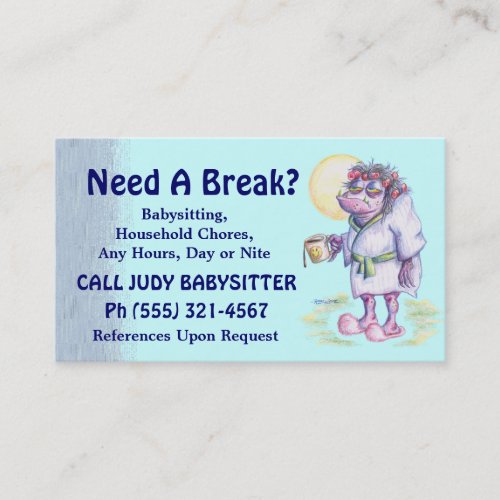 Babysitting Or Household Chores Business Card Template