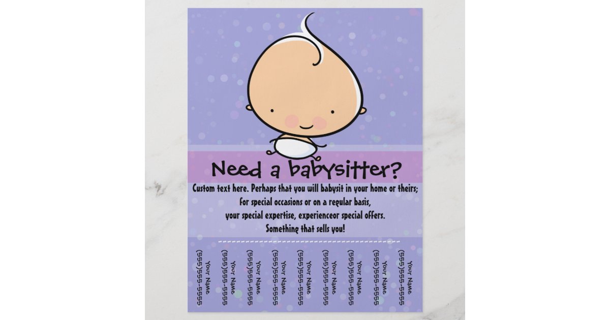 babysitting templates flyers