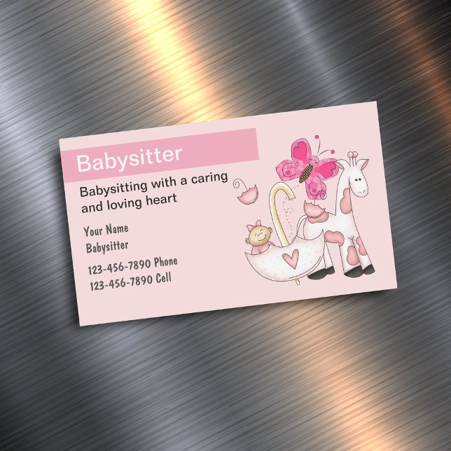 Babysitting Refrigerator Magnetic Business Cards (Creator Uploaded)