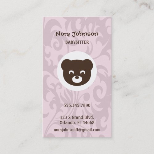 Babysitting Service Business Card