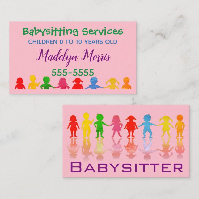 Babysitting Services Business Card (Front/Back)