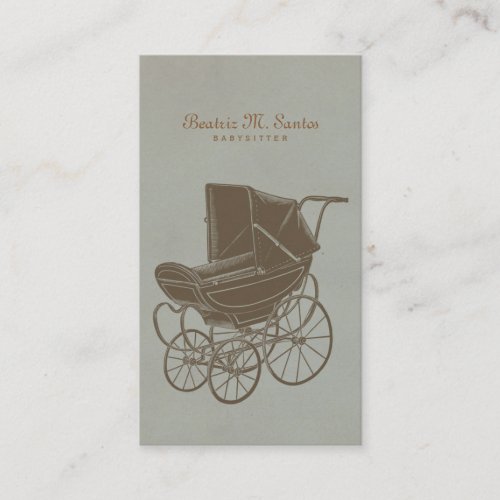 Babysitting Vintage Baby Carriage Simple Modern Business Card