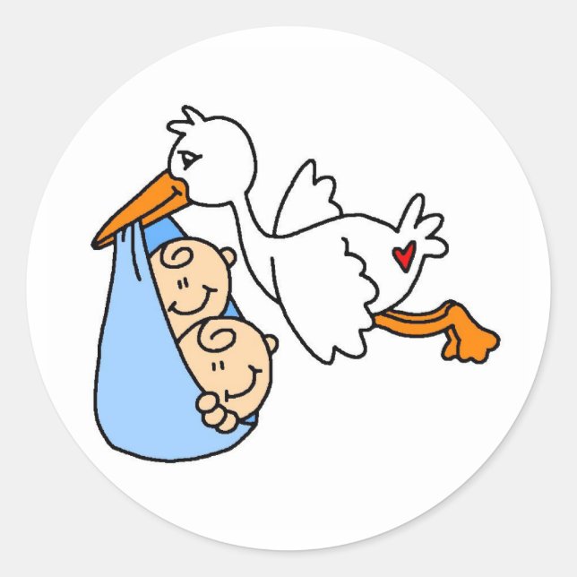 BABYSTORKTWINS CLASSIC ROUND STICKER (Front)