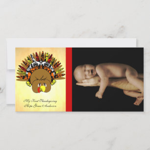 babyturkeycolorsdamaskcircles holiday card