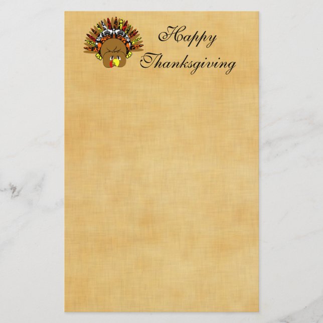 babyturkeycolorsdamaskcircles stationery (Front)