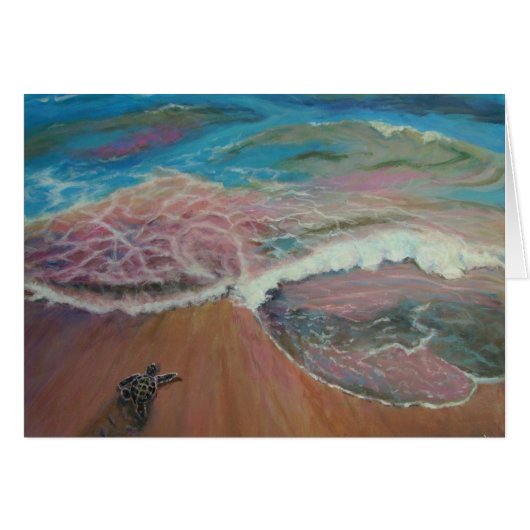 babyturtle on shore heading to ocean cards (Front Horizontal)