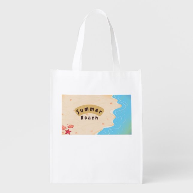 bac summer beach grocery bag (Front)