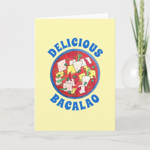 Bacalao Puerto Rican Cuisine Salted Cod Fish Stew Card