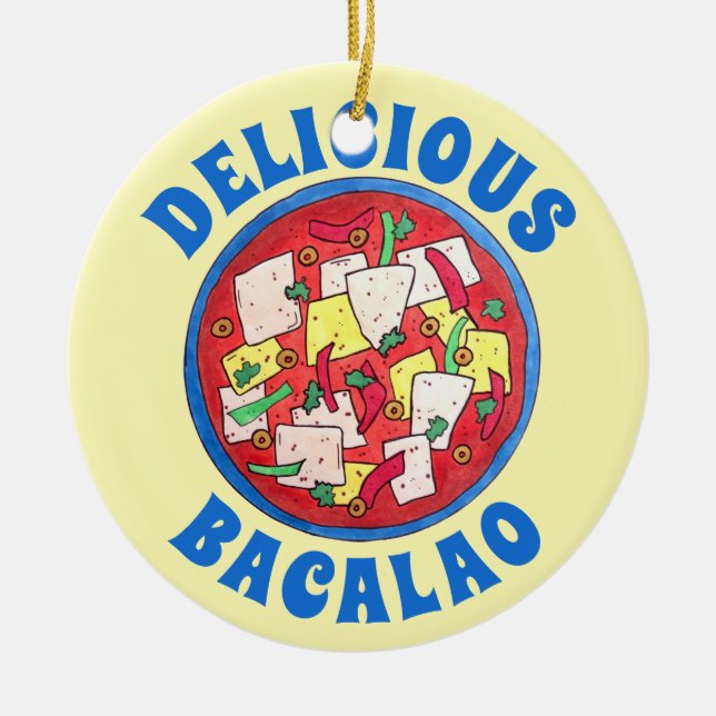 Bacalao Puerto Rican Cuisine Salted Cod Fish Stew Ceramic Ornament (Front)
