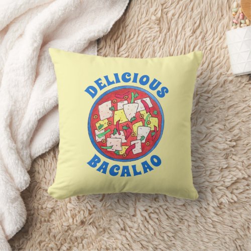 Bacalao Puerto Rican Cuisine Salted Cod Fish Stew Throw Pillow