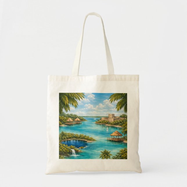 Bacalar Lagoon Tropical Paradise Tote Bag (Front)