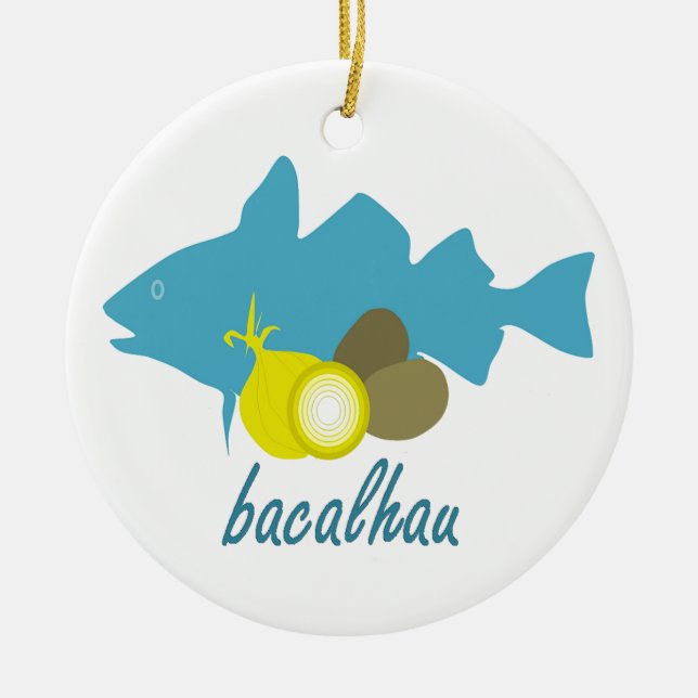 Bacalhau Ceramic Ornament (Front)