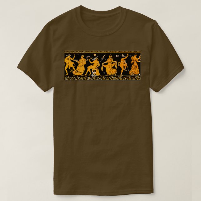Bacchanalia Greek Vase Attic Red figure T-Shirt (Design Front)