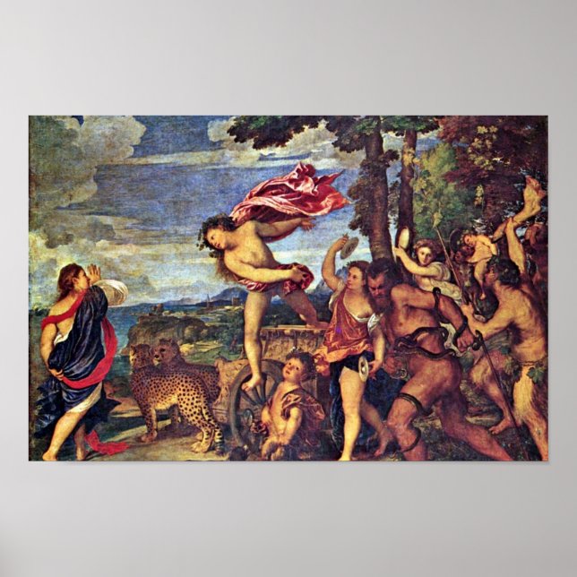Bacchus And Ariadne " By Tizian (Best Quality) Poster (Front)