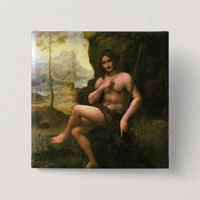 Bacchus, c.1695 (oil on canvas) pinback button (Front)