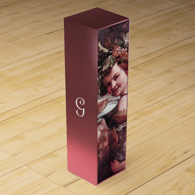 BACCHUS, GRAPES AND WHITE WINE MONOGRAM GIFT BOX (Front)