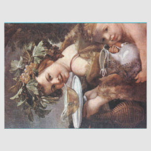 BACCHUS, GRAPES AND WHITE WINE TISSUE PAPER