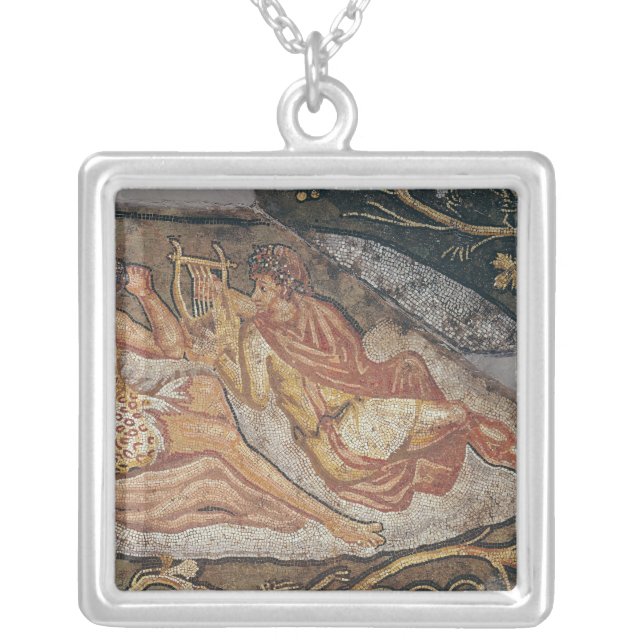 Bacchus Reclining, detail Silver Plated Necklace (Front)