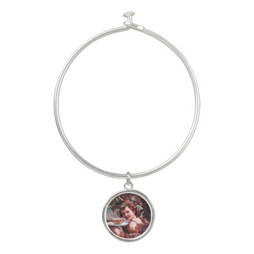 BACCHUS WITH GRAPES AND ROSE WINE  BANGLE BRACELET