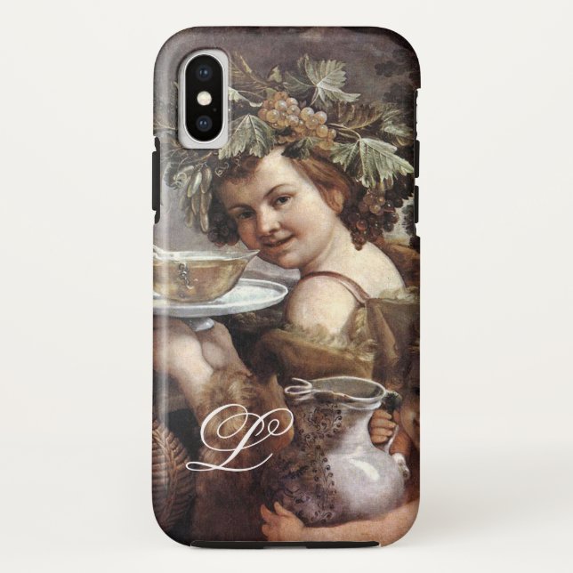 BACCHUS WITH GRAPES AND WINE MONOGRAM Case-Mate iPhone CASE (Back)