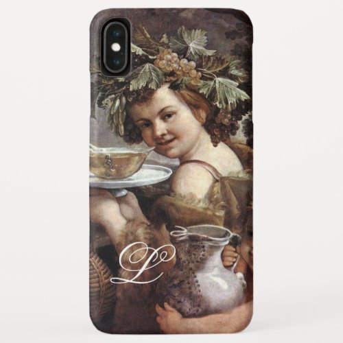 BACCHUS WITH GRAPES AND WINE MONOGRAM iPhone XS MAX CASE