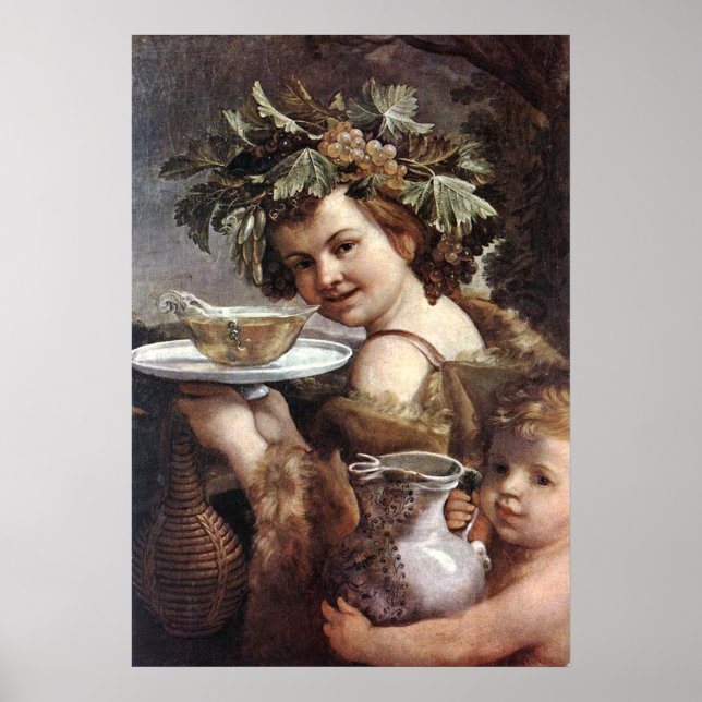 BACCHUS WITH GRAPES AND WINE POSTER (Front)