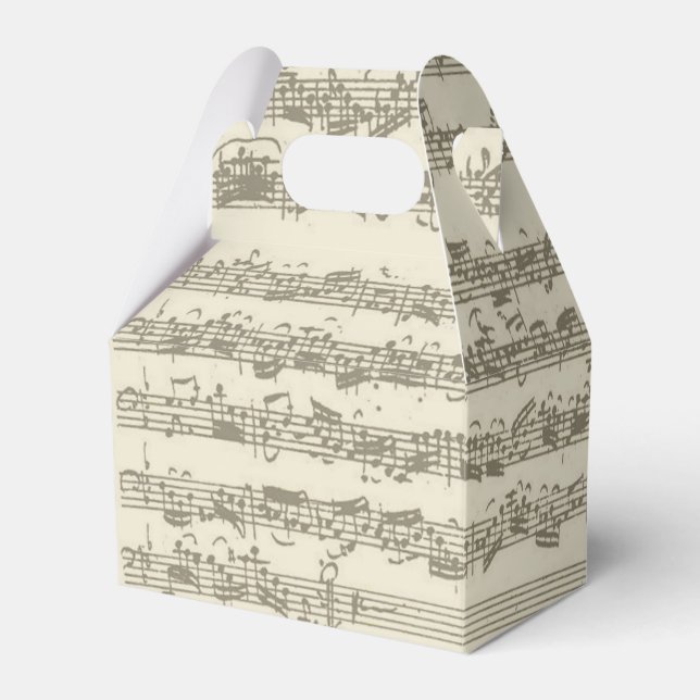 Bach 2nd Cello Suite Music Manuscript Favor Boxes (Front Side)