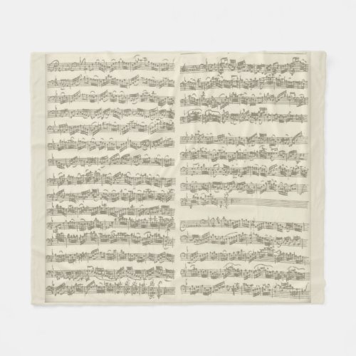 Bach 2nd Cello Suite Several Manuscript Pages Fleece Blanket