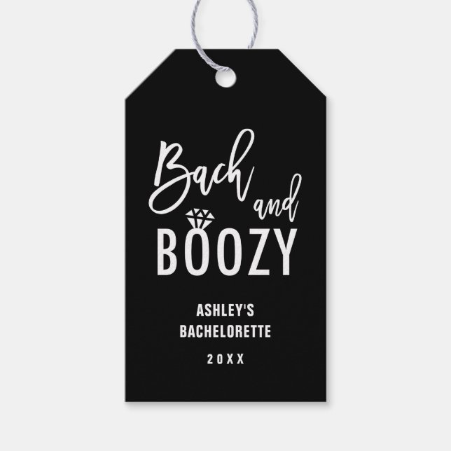 Bach and Boozy Bachelorette Party Favors Gift Tags (Front)