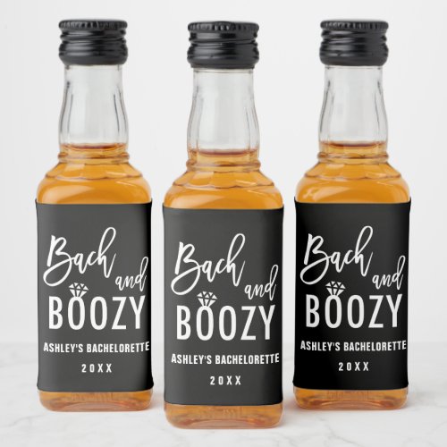 Bach and Boozy Bachelorette Party Favors Liquor Bottle Label
