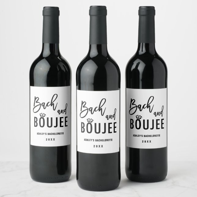 Bach and Boozy Bachelorette Party Favors Wine Label (Bottles)