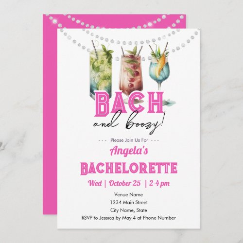 Bach and Boozy Bachelorette Party  Invitation