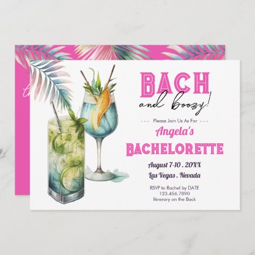 Bach and Boozy Bachelorette Weekend Invitation