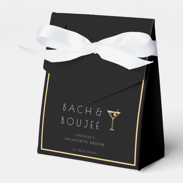 Bach and Boujee Bachelorette Party Favor Boxes (Front Side)