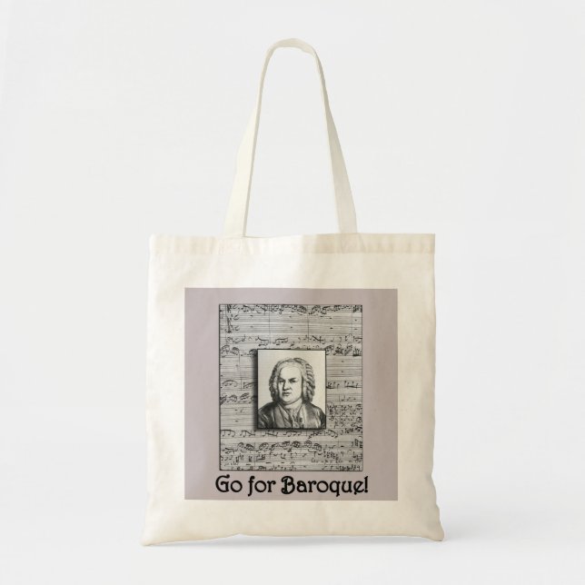 Bach Baroque Music Tote Bag (Front)