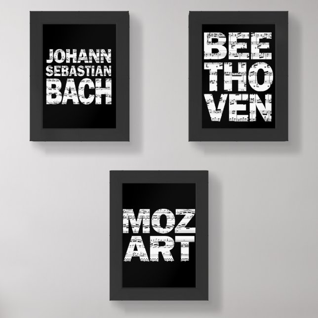 Bach Beethoven Mozart Wall Art Set (Front)