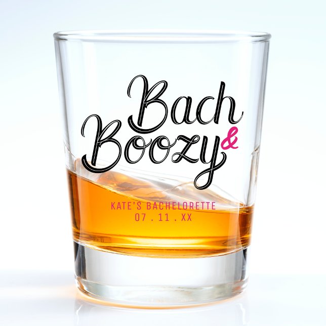 Bach & Boozy Black & Pink Bachelorette Party Shot Glass (Bach & Boozy Black & Pink Bachelorette Party Shot Glass
)