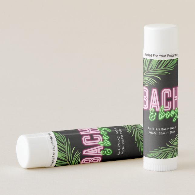 Bach & Boozy Neon Green & Pink Tropical Weekend Lip Balm (Front)