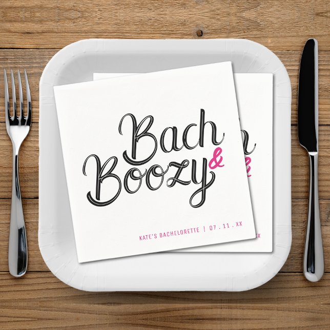 Bach & Boozy White & Pink Bachelorette Party Napkins (Bach & Boozy White & Pink Bachelorette Party Napkins
)